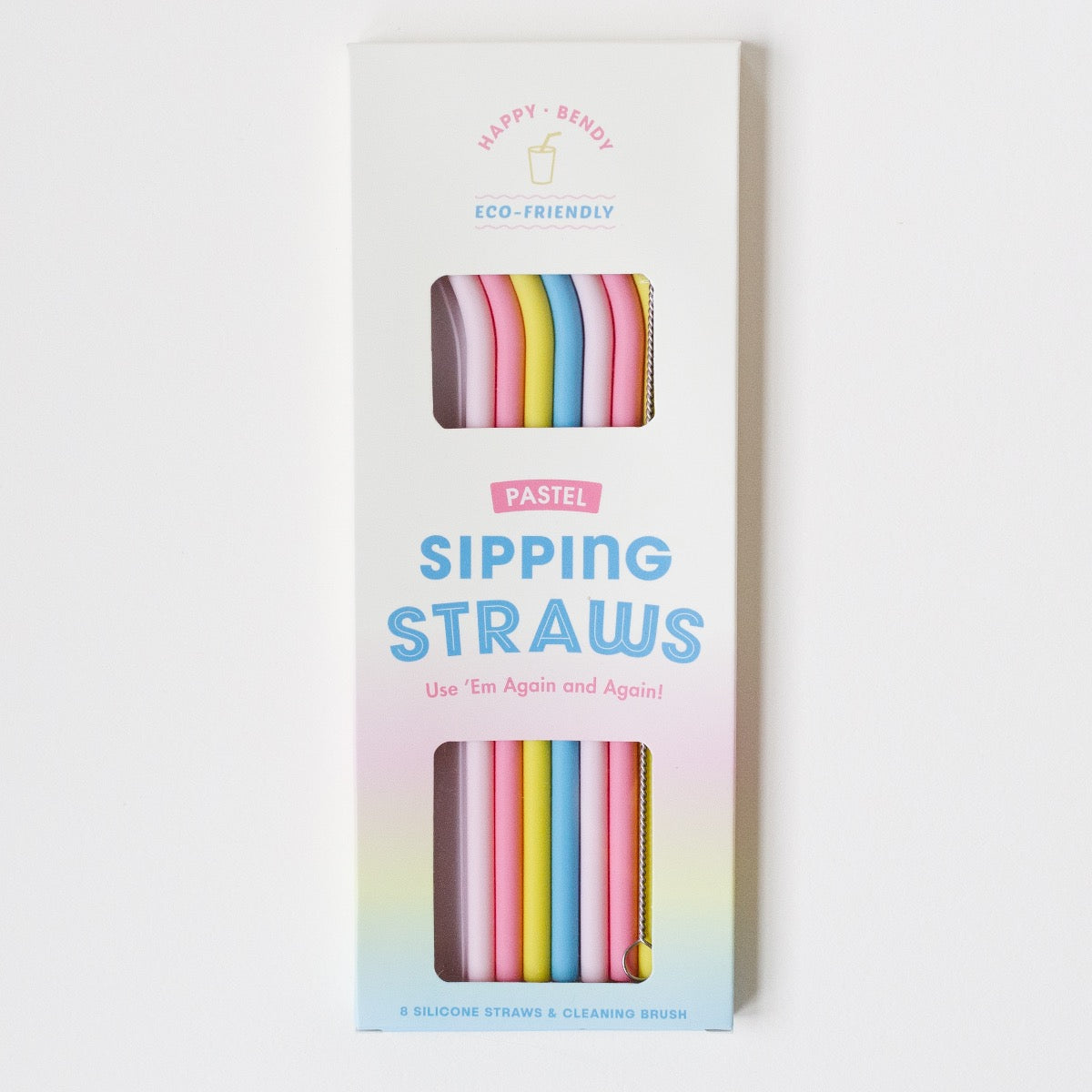 Rainbow Silicone Straw Set - Eco-Friendly