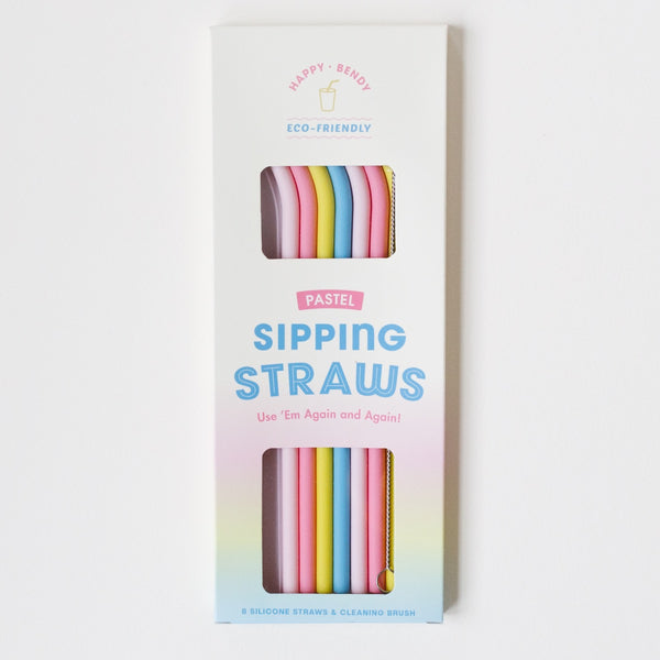 Silicone Straws, Set of 8